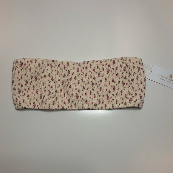 Spiritual Gangster Floral Strapless Bikini Top Size Large - Picture 2 of 7